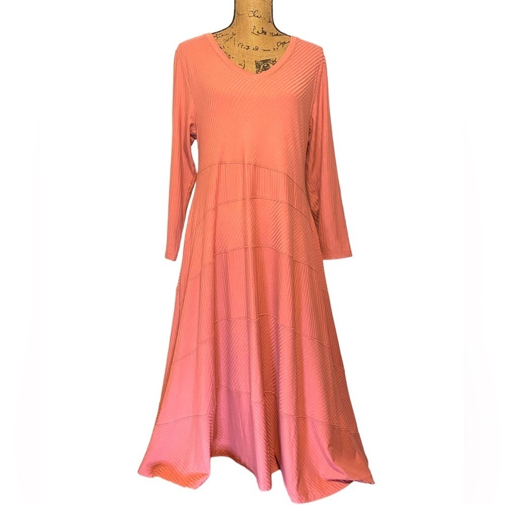 Soft Surroundings long Sleeve long  thick maxi dress size L